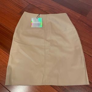 Faux leather mini skirt